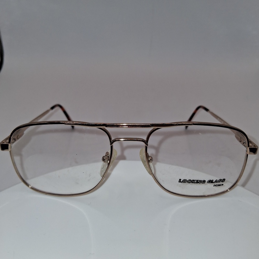 Looking Glass  56-18-145 Gold/Brown Metal Full Rim Eyeglasses FRAMES ONLY